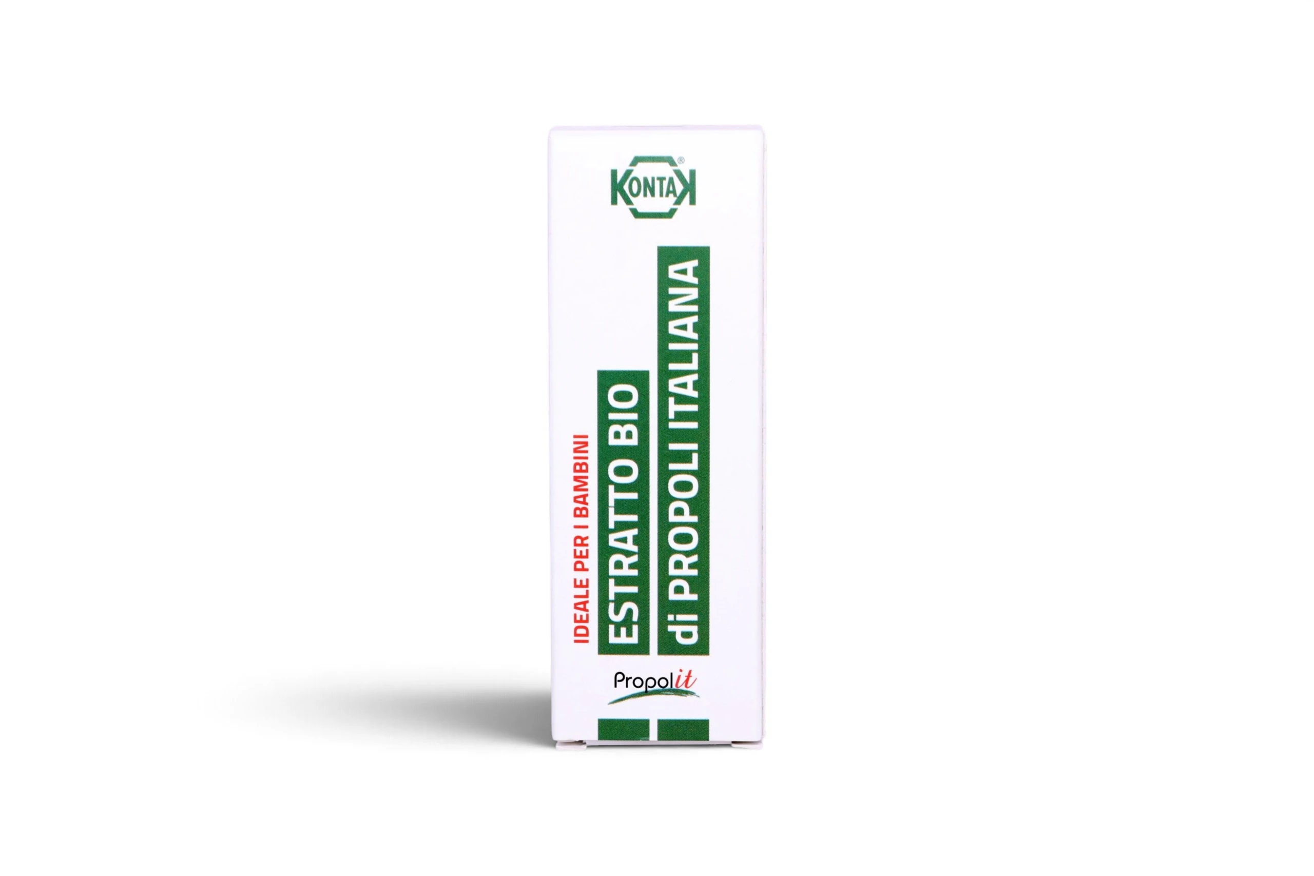 Vertical front view of the 30ml IP-ROCO Organic Alcohol-Free Propolis Extract Tincture packaging box, on a white background.