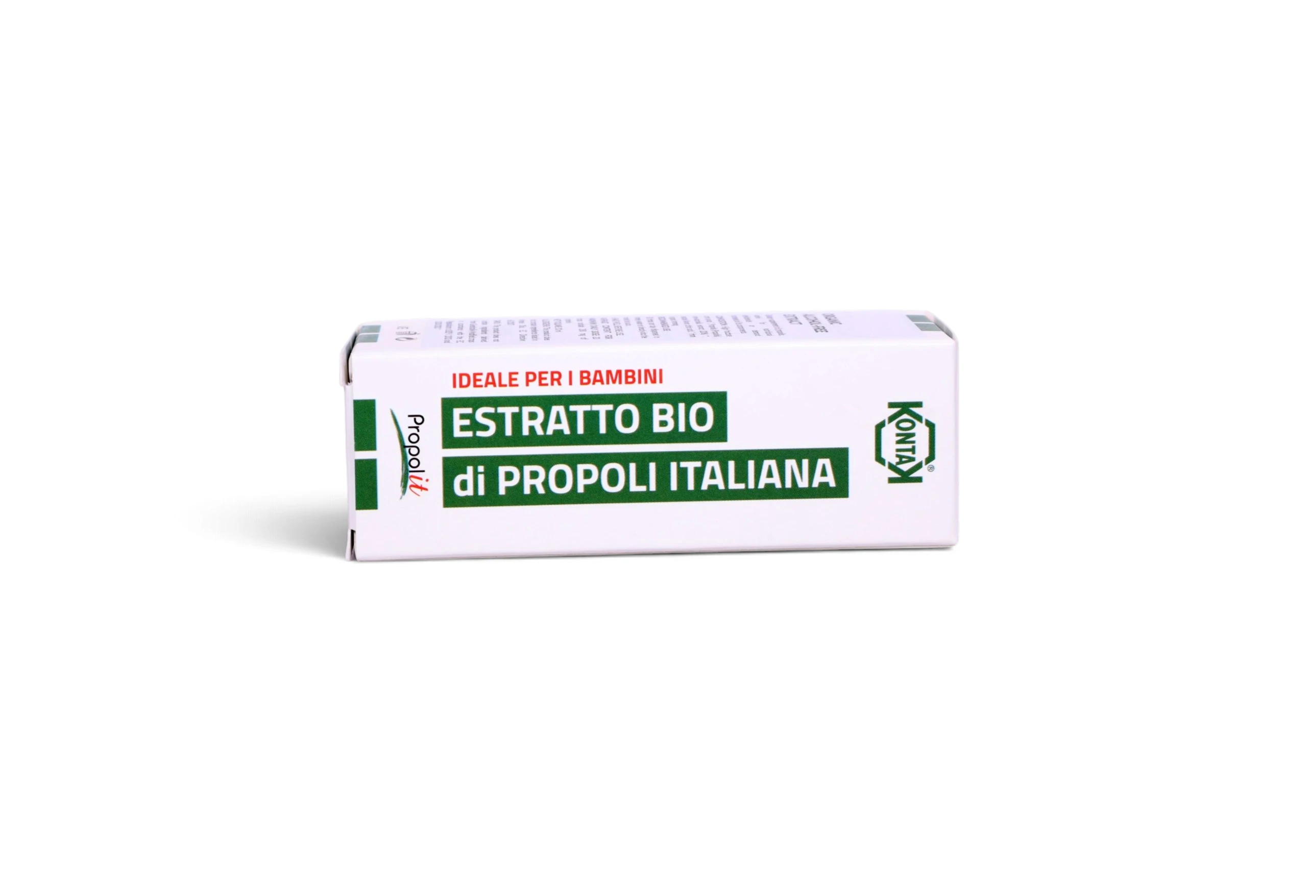 Horizontal front view of the 30ml IP-ROCO Organic Alcohol-Free Propolis Extract Tincture packaging box, on a white background.